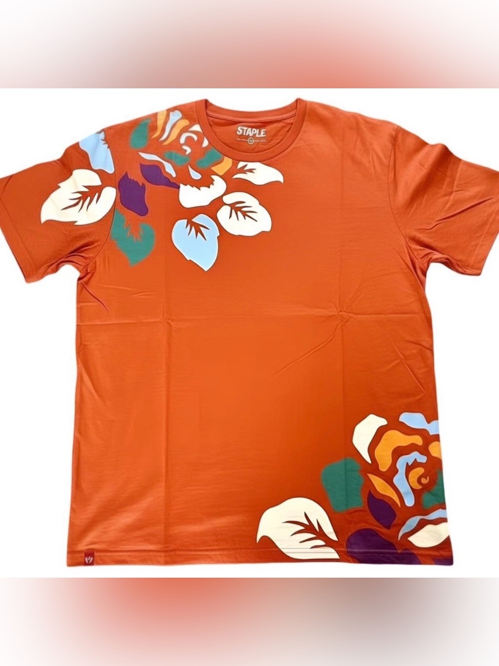 Staple Rust Orange Floral Graphic Short Sleeve Tee - Heavy Weight